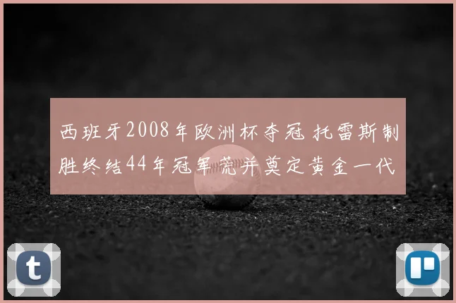 西班牙2008年欧洲杯夺冠 托雷斯制胜终结44年冠军荒并奠定黄金一代